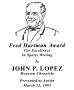 Thumbnail image of item number 1 in: '[Fred Hartman Award for John P. Lopez]'.
