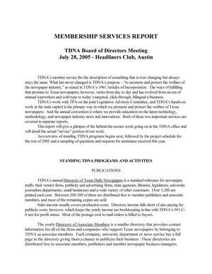 [TDNA Membership Services Report]