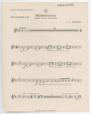 Misterioso: Clarinet 2 in Bb Part