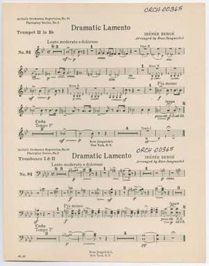 Dramatic Lamento: Trumpet 2 in Bb and Trombone Parts