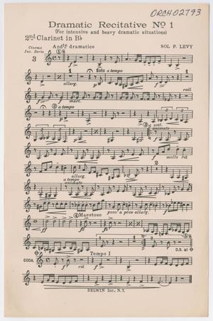 Dramatic Recitative Number 1: Clarinet 2 in Bb Part