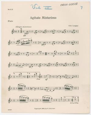 Primary view of object titled 'Agitato Misterioso: Flute Part'.