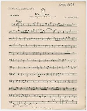 Primary view of object titled 'Furioso: Trombone Part'.