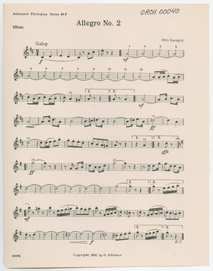 Allegro Number 2: Oboe Part