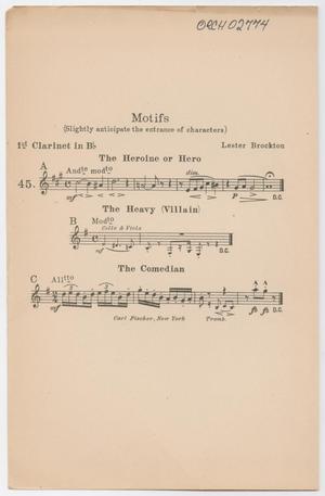 Motifs: Clarinet 1 in Bb Part