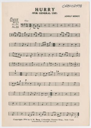 Primary view of object titled 'Hurry: Bass Part'.