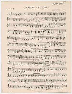 Primary view of object titled 'Andante Cantabile: 2nd Violin Part'.