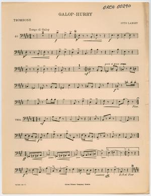 Primary view of object titled 'Galop-Hurry: Trombone Part'.