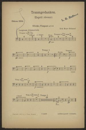 Traumgedanken: Glockenspiel and Timpani Part