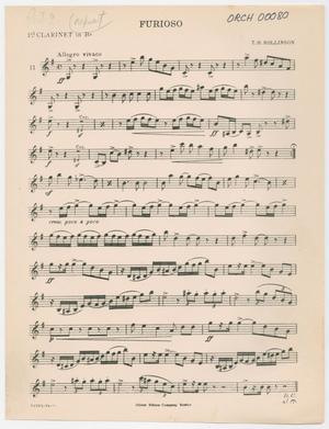 Furioso: Clarinet 1 in Bb Part