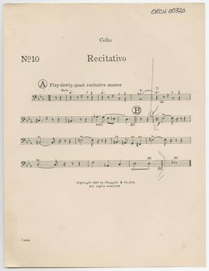 Primary view of object titled 'Recitativo: Cello Part'.