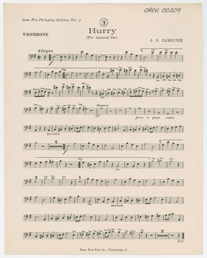 Primary view of object titled 'Hurry: Trombone Part'.