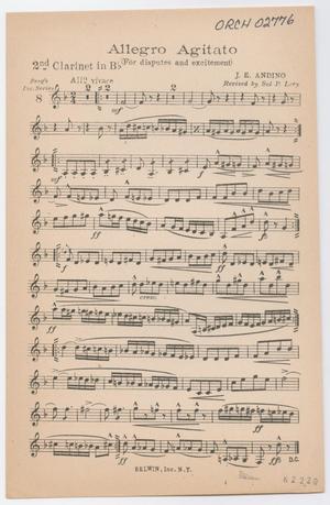 Allegro Agitato: Clarinet 2 in Bb Part