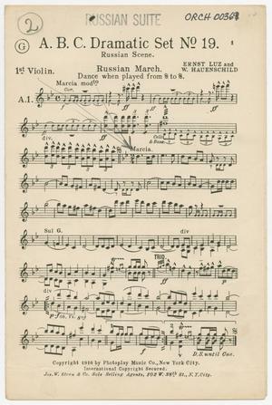 Primary view of object titled 'Russian Suite: Violin 1 Part'.