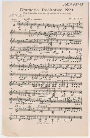 Primary view of object titled 'Dramatic Recitative Number 1: Violin 2 Part'.