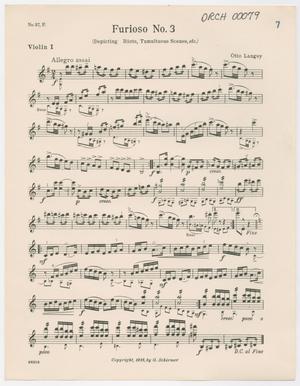 Furioso Number 3: Violin 1 Part