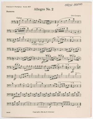Allegro Number 2: Bassoon Part