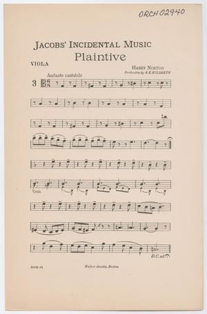 Plaintive: Viola Part