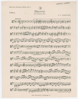 Primary view of object titled 'Hurry: Viola Part'.