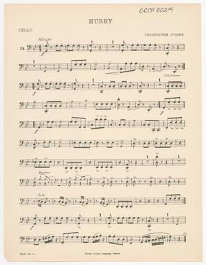 Primary view of object titled 'Hurry: Cello Part'.