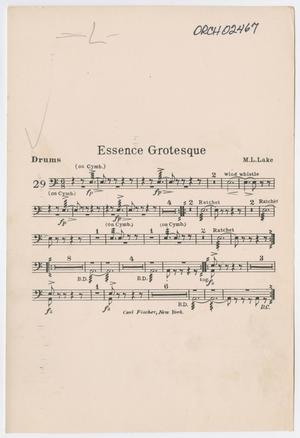 Primary view of object titled 'Essence Grotesque: Drums Part'.