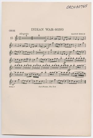 Indian War-Song: Oboe Part