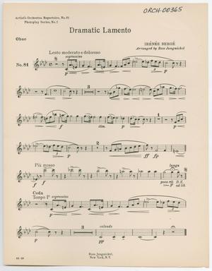 Dramatic Lamento: Oboe Part