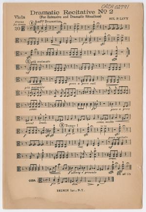 Primary view of object titled 'Dramatic Recitative Number 2: Viola Part'.