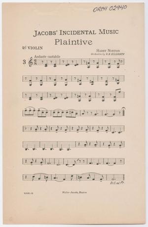 Plaintive: Violin 2 Part