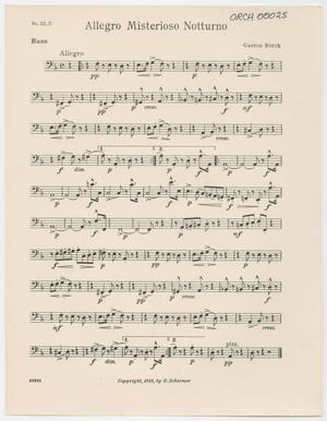 Primary view of object titled 'Allegro Misterioso Notturno: Bass Part'.