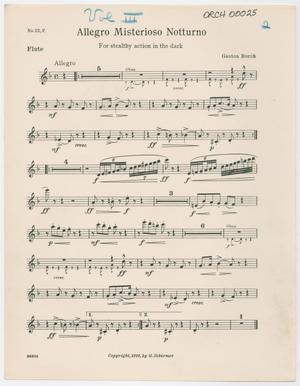 Primary view of object titled 'Allegro Misterioso Notturno: Flute Part'.