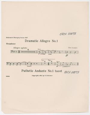 Primary view of object titled 'Dramatic Allegro & Pathetic Andante: Trombone Part'.