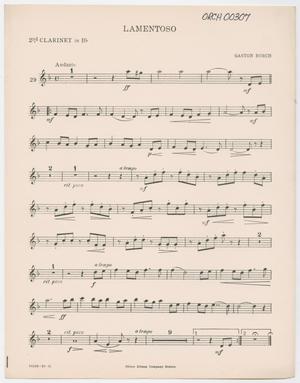Lamentoso: Clarinet 2 in Bb Part