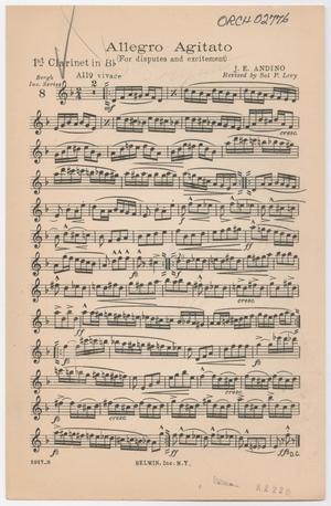 Allegro Agitato: Clarinet 1 in Bb Part