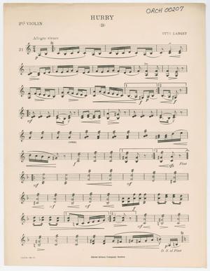 Primary view of object titled 'Hurry (B): Violin 2 Part'.