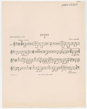 Primary view of object titled 'Hurry (B): Cornet 2 in B♭ Part'.