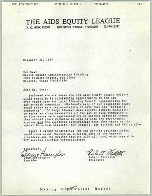 [Letter from Gene Harrington and Robert Falletti to Ron Dear, November 21, 1990]