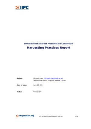 Harvesting Practices Report