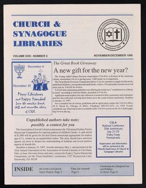 Church & Synagogue Libraries, Volume 30, Number 3, November/December 1996