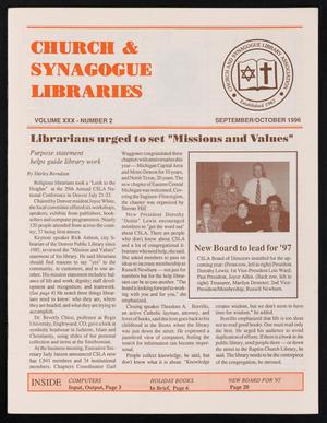 Primary view of Church & Synagogue Libraries, Volume 30, Number 2, September/October 1996
