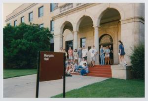 [Photograph of TAMS students posing outside of Marquis Hall]
