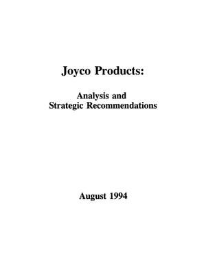 Joyco Products: Analysis and Strategic Recommendations