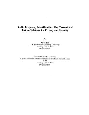Radio Frequency Identification: The Current and Future Solutions for Privacy and Security
