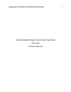 Attitudes and Internalized Stigma in Gay and Lesbian College Students