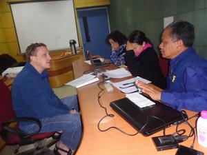 Discussion during the Lamkang Orthography workshop at Don Bosco Institute