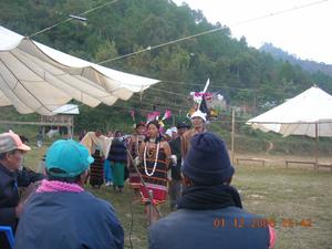 Laapuu watching the dance being performed at Charangching Khullen