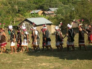 Line of Charangching Khorpii Dancers