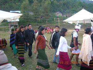Youths taking part in the cultural dance