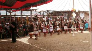 Lamkang dancers performing at the first death anniversary of late Behon Shilshi Deeringkhu village Chandel