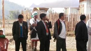 Photograph of leaders and a dancer at the first death anniversary of late Behon Shilshi Deeringkhu village Chandel